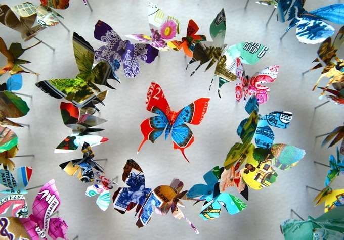 Бабочки из бумаги